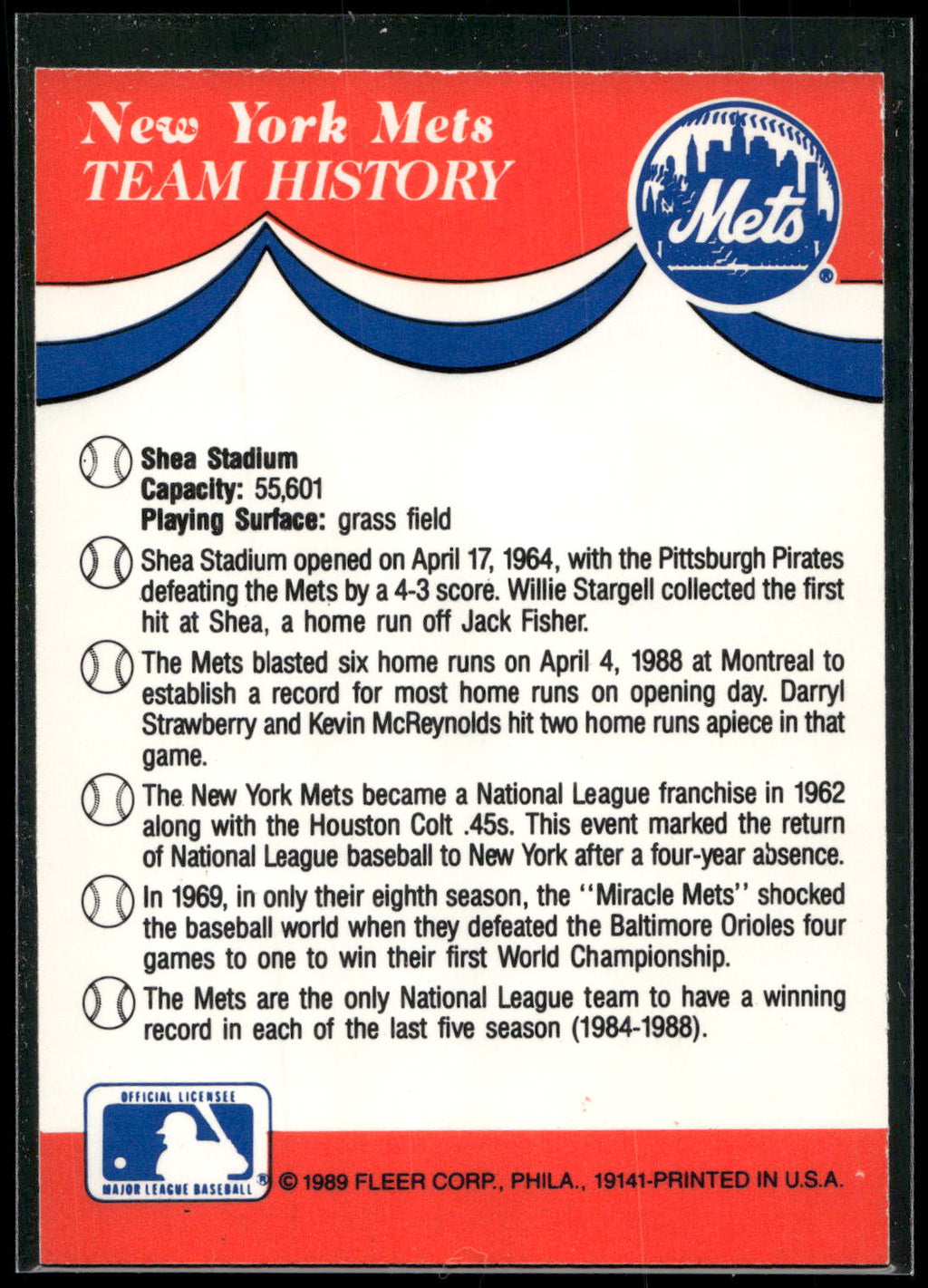 1989 Fleer #NNO Dodgers / Expos / Mets / Philadelphia Phillies Team Stickers