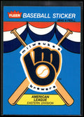 1989 Fleer #NNO Milwaukee Brewers Team Stickers