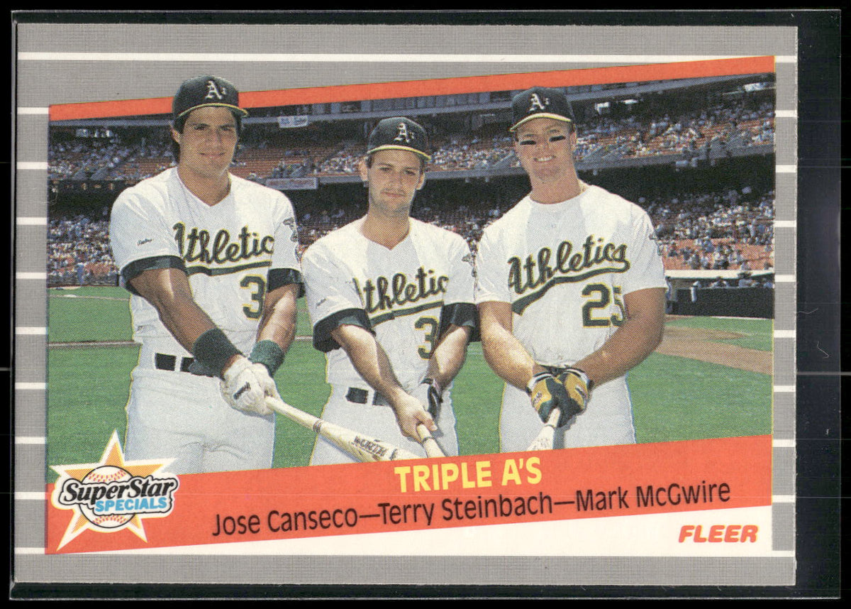 1989 Fleer #634 Triple A's (Jose Canseco / Terry Steinbach / Mark McGwire)