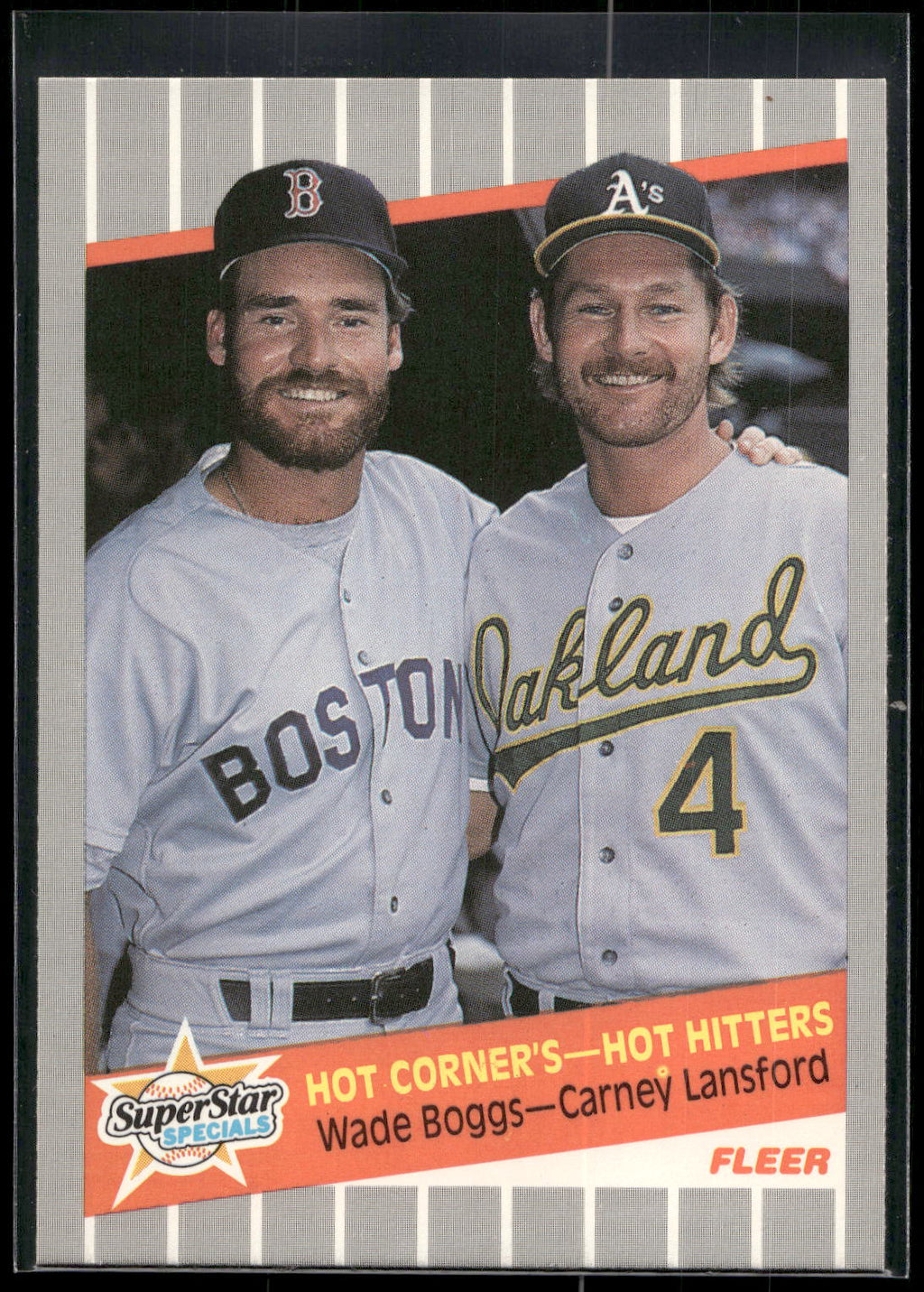 1989 Fleer #633 Hot Corner's -- Hot Hitters (Wade Boggs / Carney Lansford)