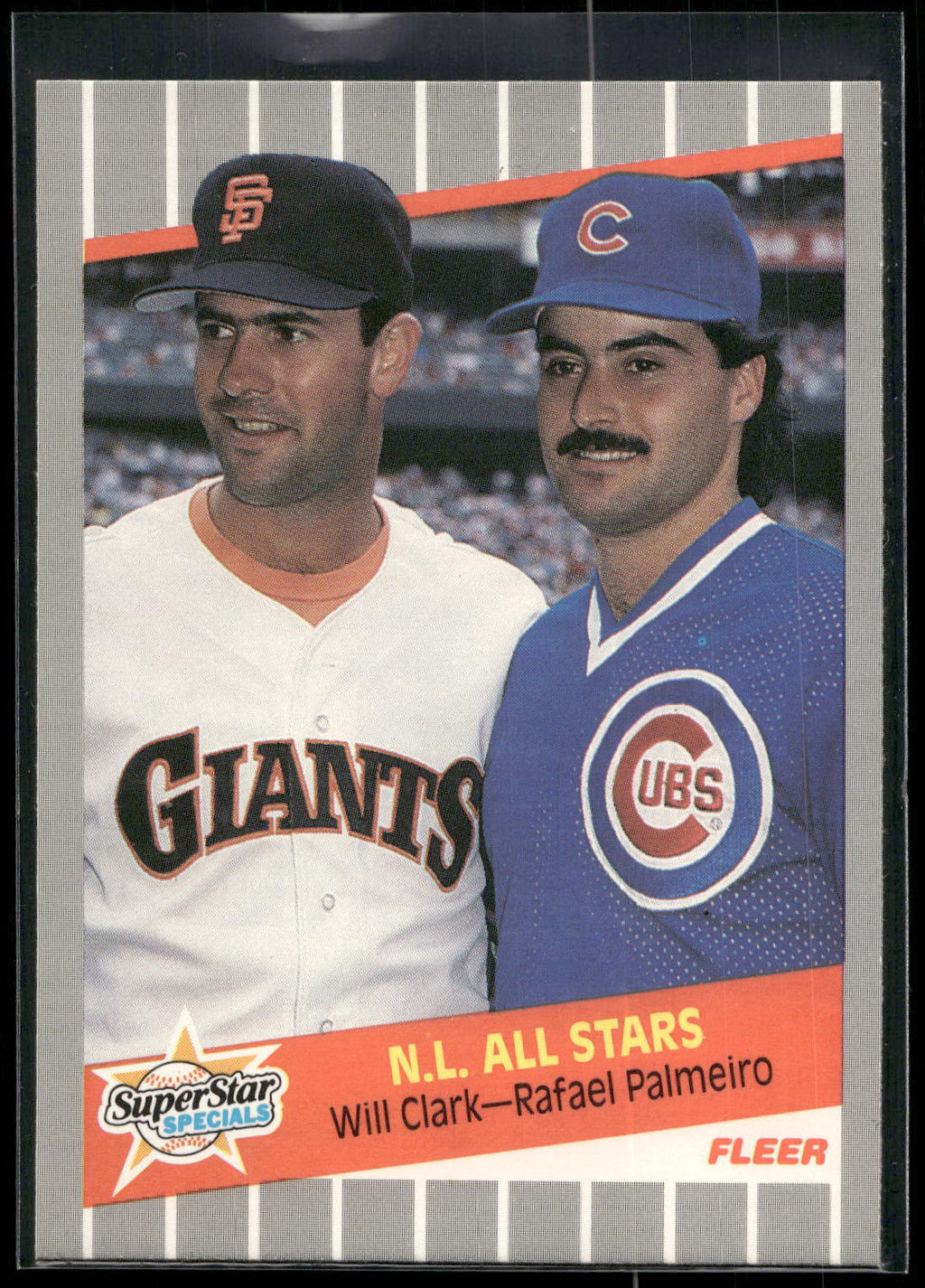 1989 Fleer #631 N.L. All-Stars (Will Clark / Rafael Palmeiro)