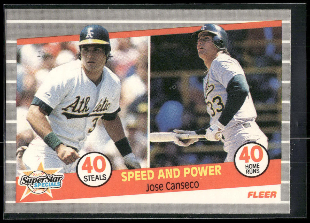 1989 Fleer #628 Speed and Power (Jose Canseco)