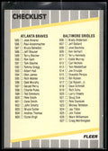1989 Fleer #660a Checklist: Braves / Orioles / Special Cards