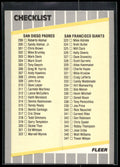 1989 Fleer #657a Checklist: Padres / Giants / Astros / Expos