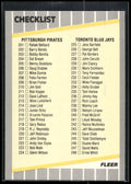 1989 Fleer #656a Checklist: Pirates / Blue Jays / Yankees / Royals