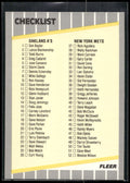 1989 Fleer #654a Checklist: A's / Mets / Dodgers / Red Sox