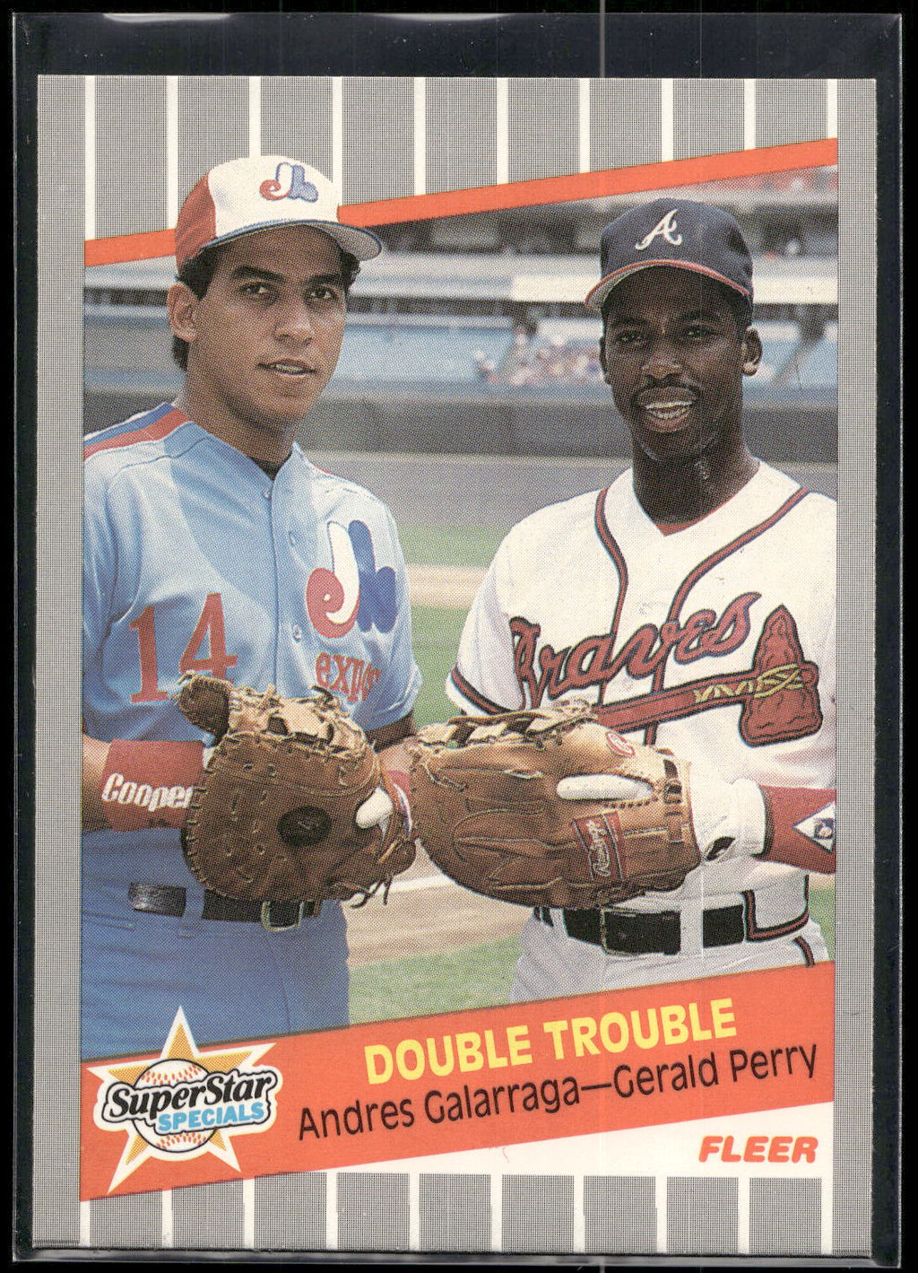 1989 Fleer #638 Double Trouble (Andres Galarraga / Gerald Perry)