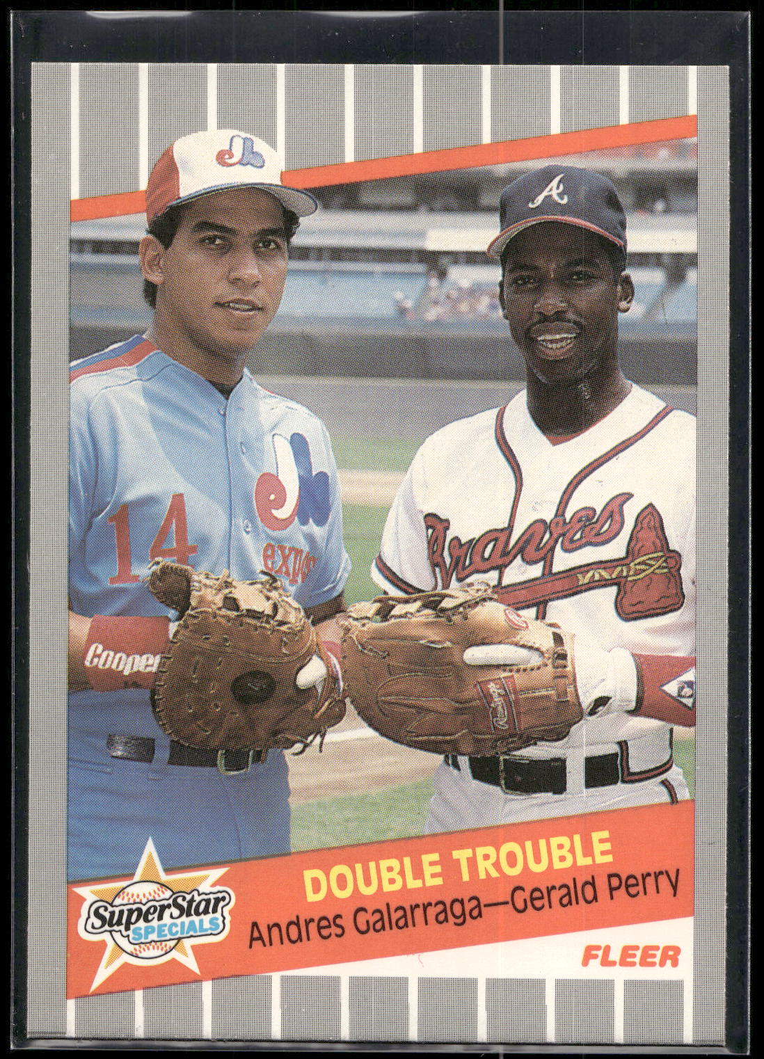 1989 Fleer #638 Double Trouble (Andres Galarraga / Gerald Perry)