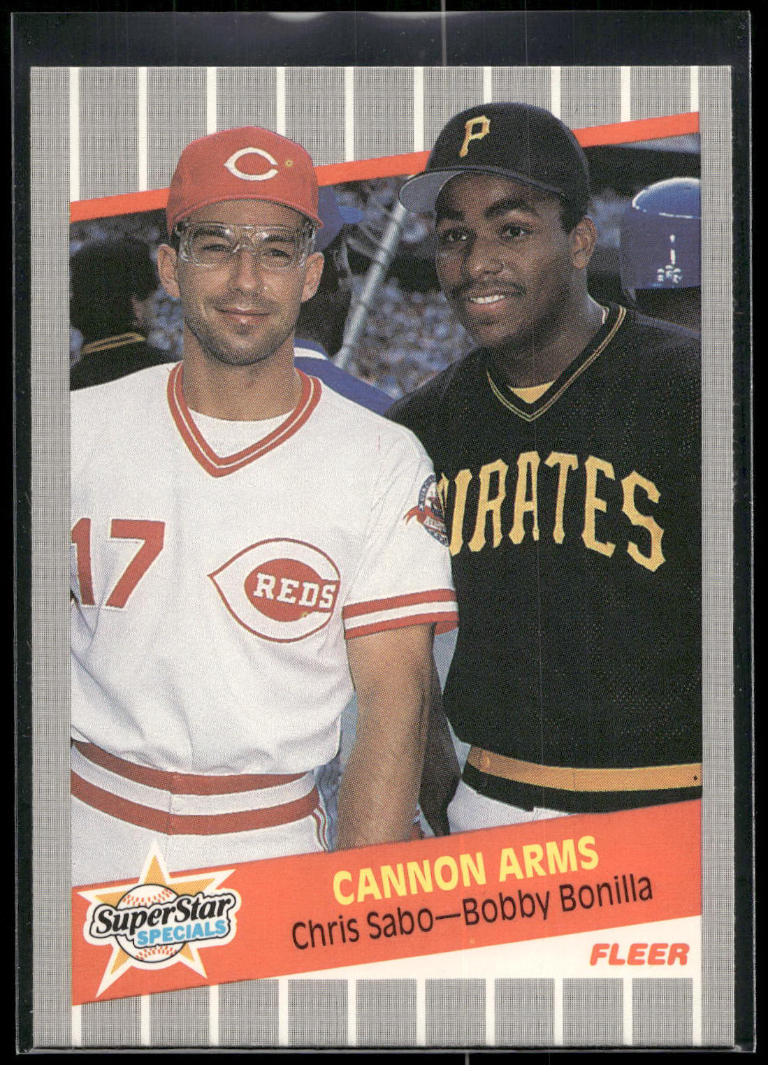 1989 Fleer #637 Cannon Arms (Chris Sabo / Bobby Bonilla)