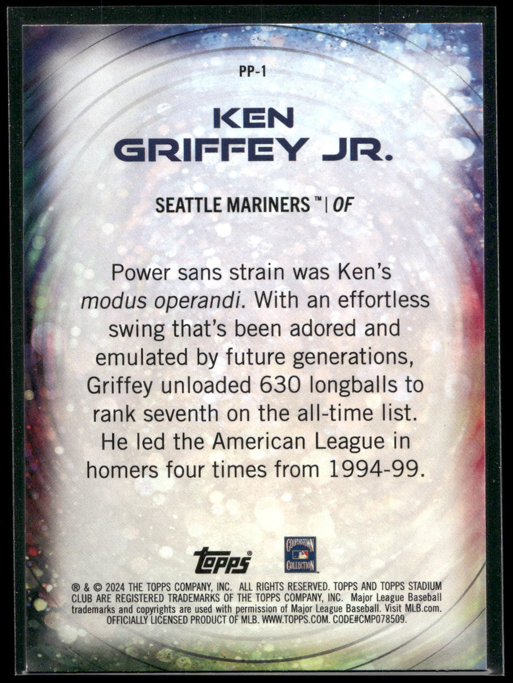 2024 Stadium Club #PP-1 Ken Griffey Jr. Power Packed