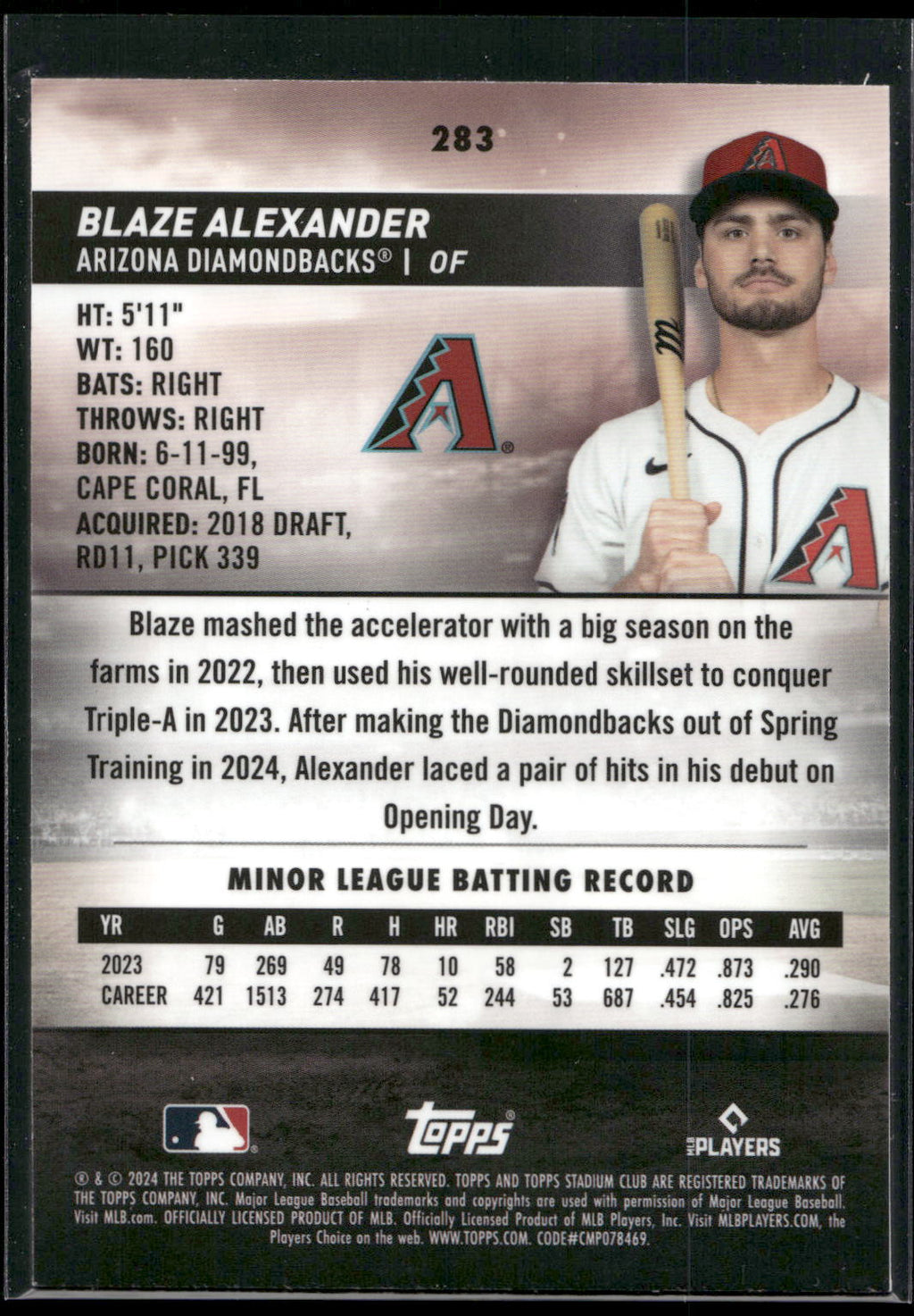 2024 Stadium Club #283 Blaze Alexander Chrome
