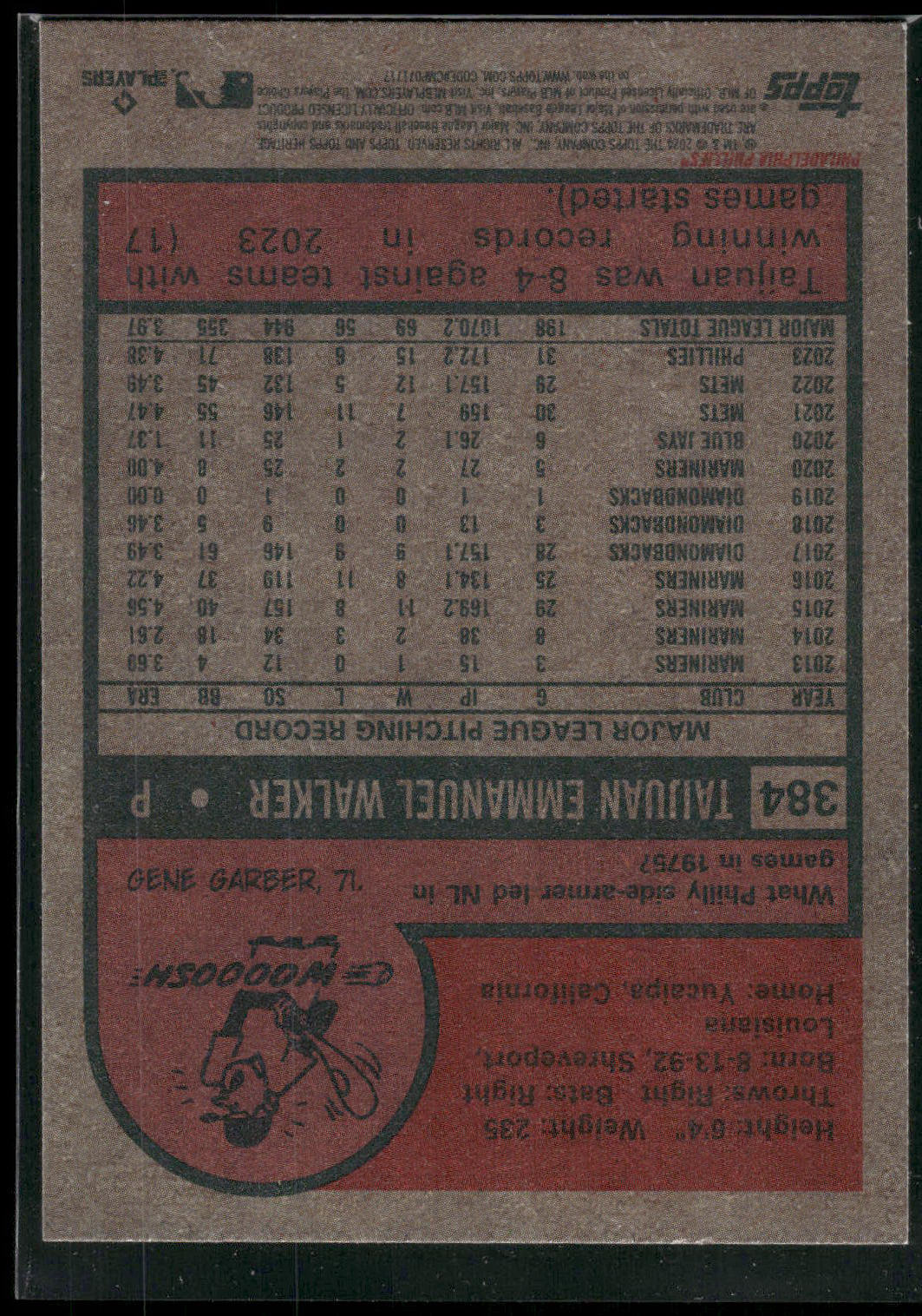 2024 Topps Heritage #384 Taijuan Walker