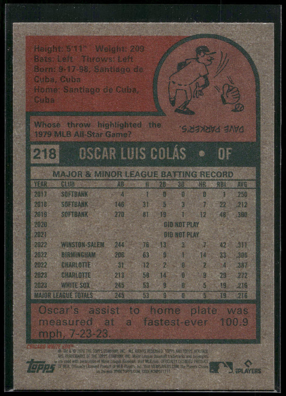 2024 Topps Heritage #218 Oscar Colás