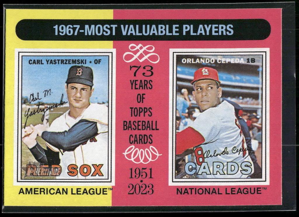 2024 Topps Heritage #192 1967 MVPs (Carl Yastrzemski / Orlando Cepeda)