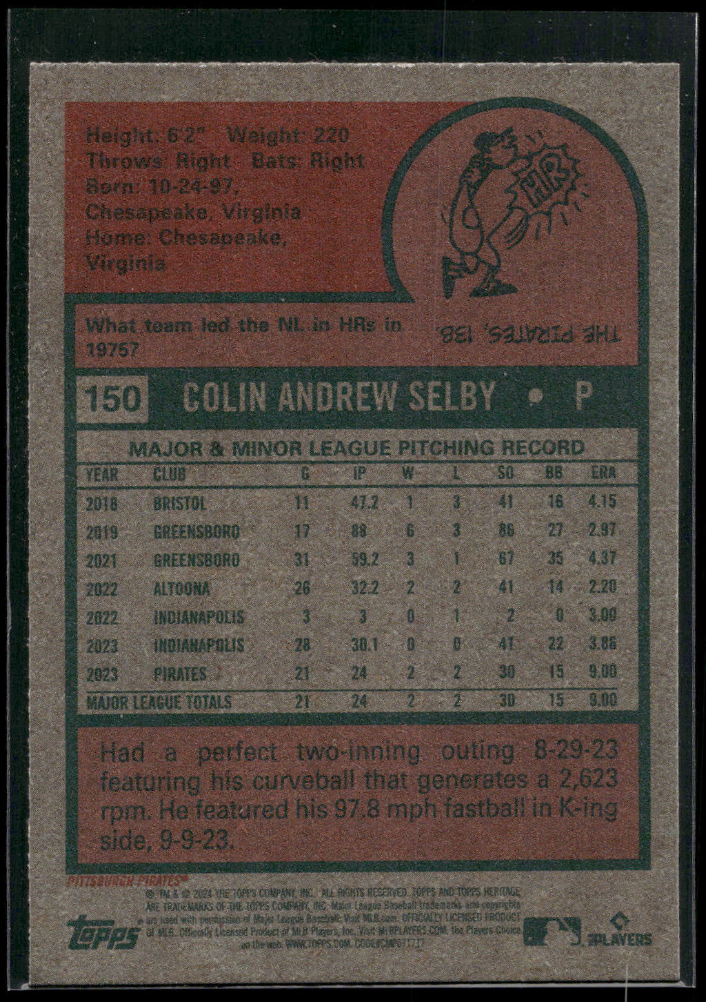 2024 Topps Heritage #150 Colin Selby