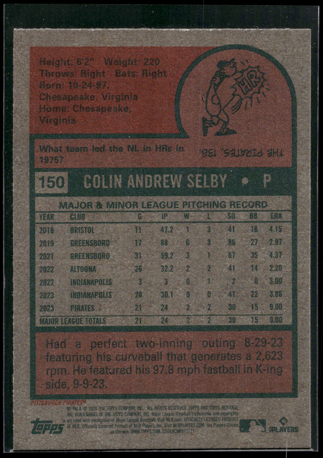 2024 Topps Heritage #150 Colin Selby