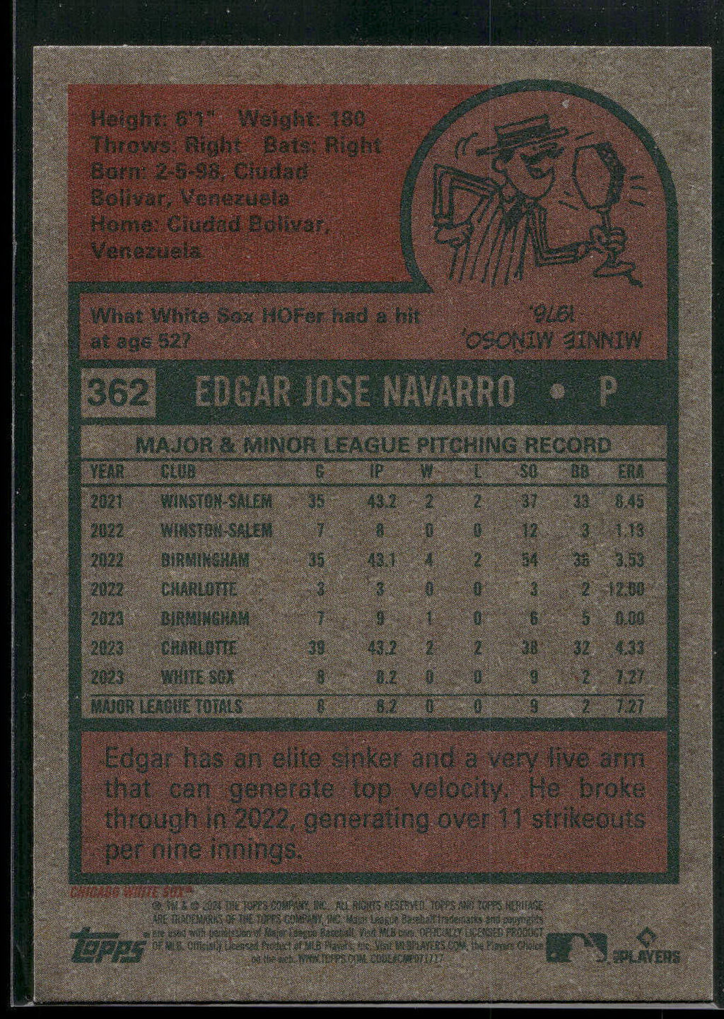 2024 Topps Heritage #362 Edgar Navarro