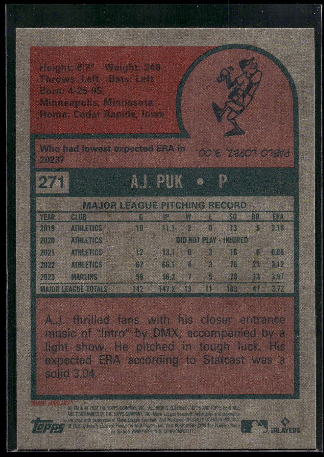2024 Topps Heritage #271 A.J. Puk
