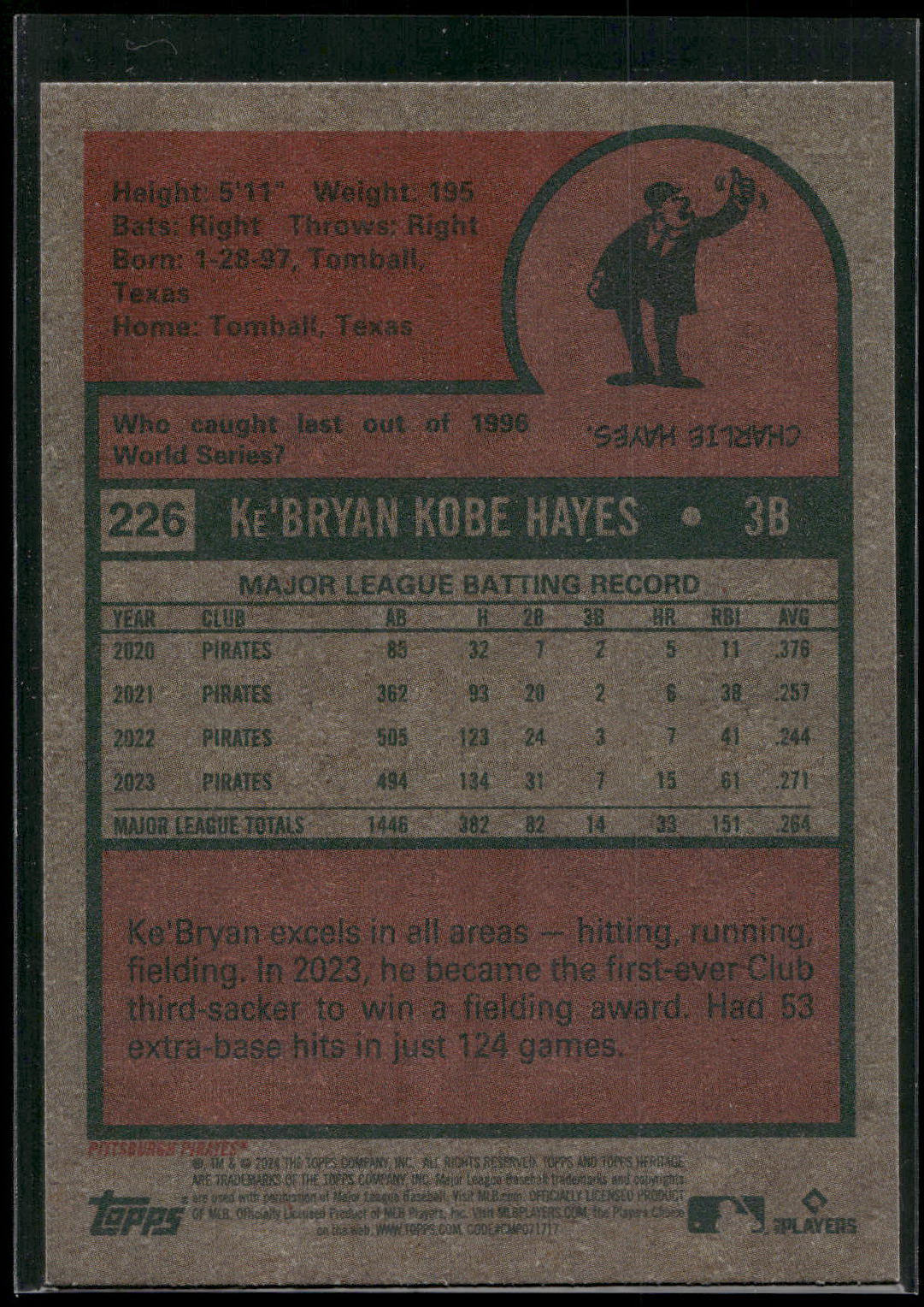 2024 Topps Heritage #226 Ke'Bryan Hayes