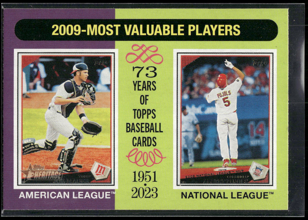 2024 Topps Heritage #205 2009 MVPs (Joe Mauer / Albert Pujols)