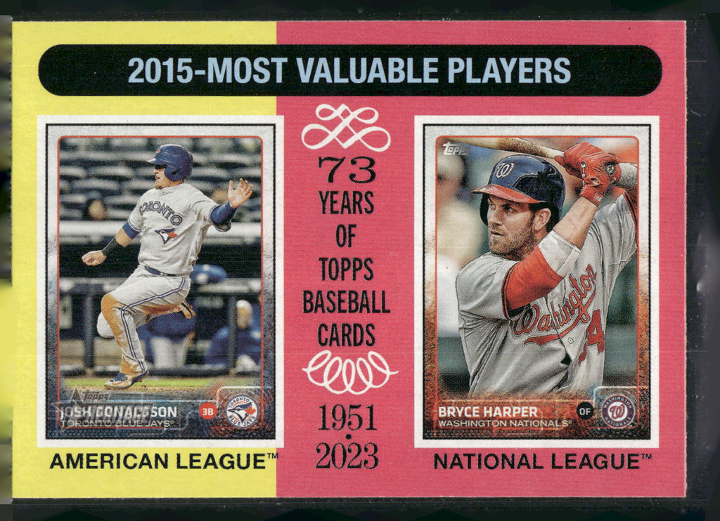 2024 Topps Heritage #208 2015 MVPs (Josh Donaldson / Bryce Harper)