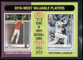 2024 Topps Heritage #211 2019 MVPs (Mike Trout / Cody Bellinger)