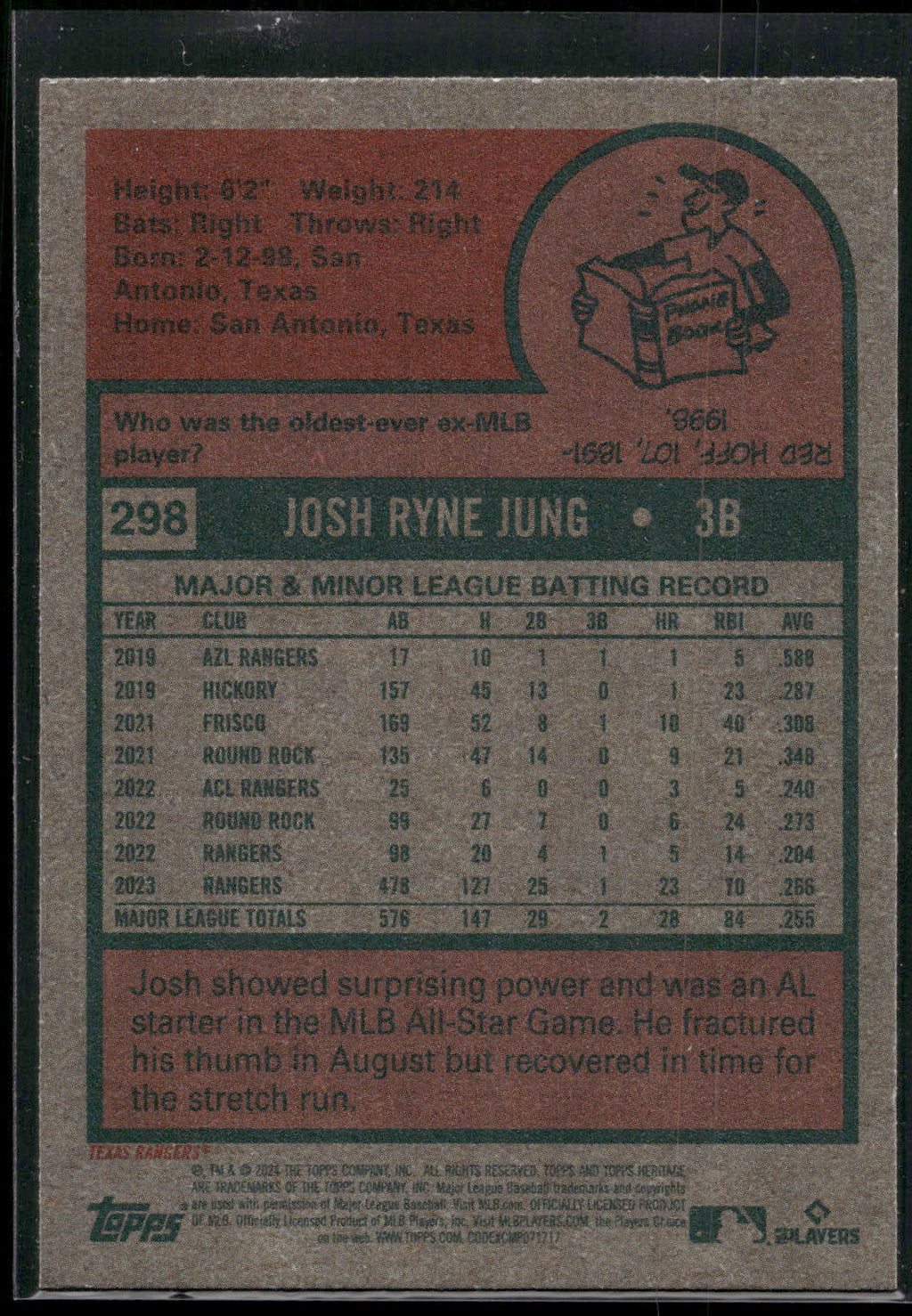 2024 Topps Heritage #298 Josh Jung