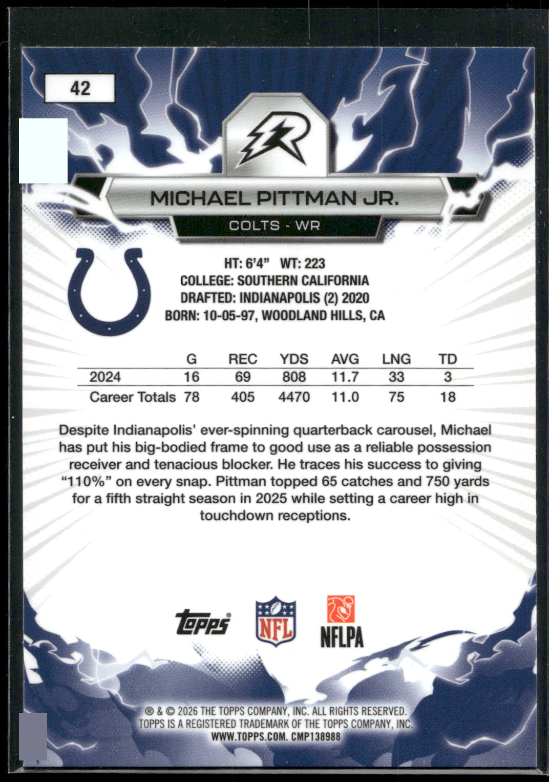 2025 Topps Resurgence #42 Michael Pittman Jr.