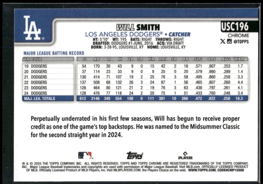 2025 Topps Chrome Update #USC196 Will Smith