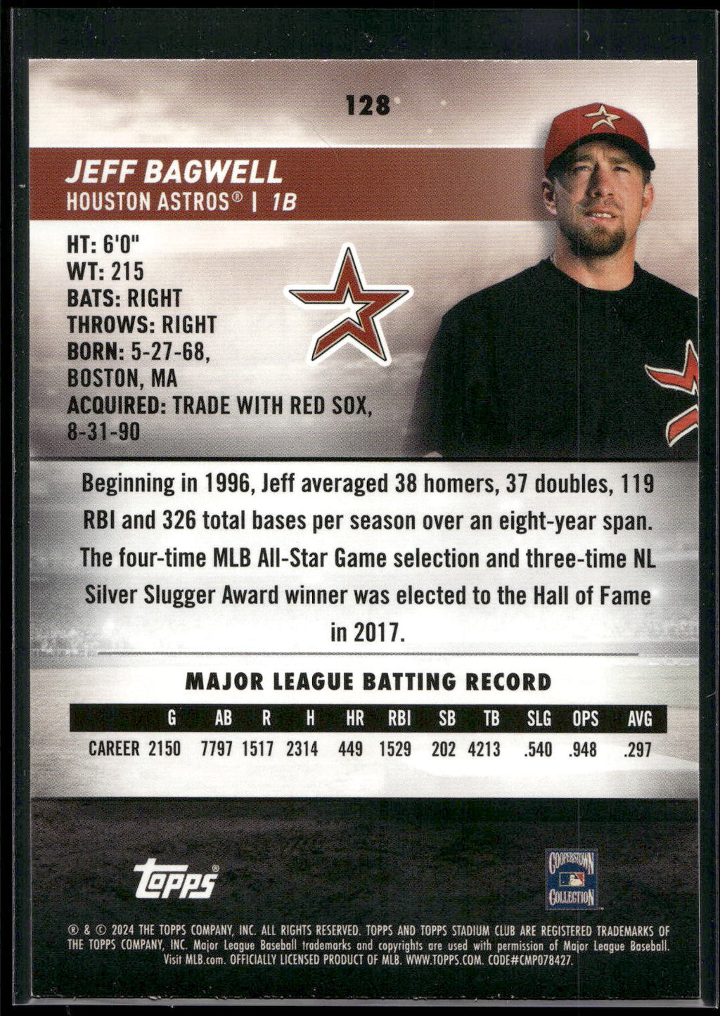 2024 Stadium Club #128 Jeff Bagwell