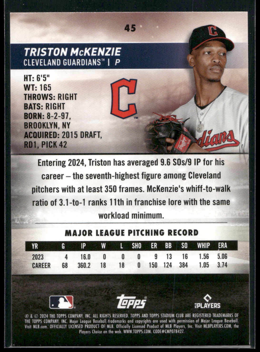 2024 Stadium Club #45 Triston McKenzie