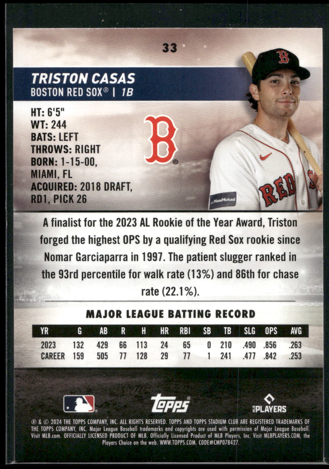 2024 Stadium Club #33 Triston Casas