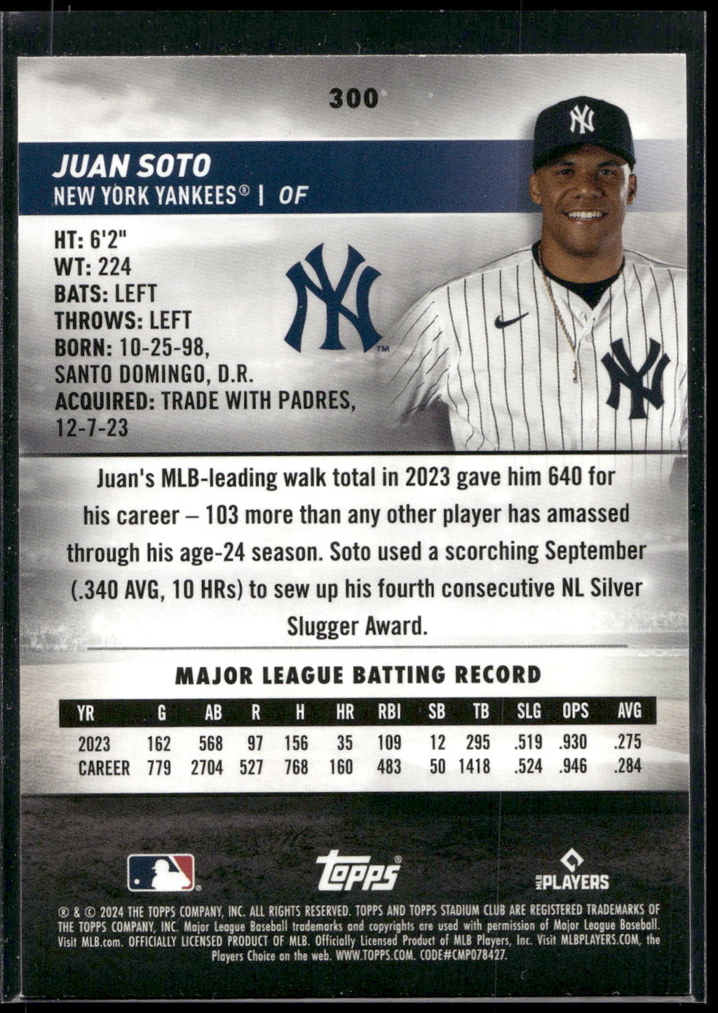 2024 Stadium Club #300 Juan Soto