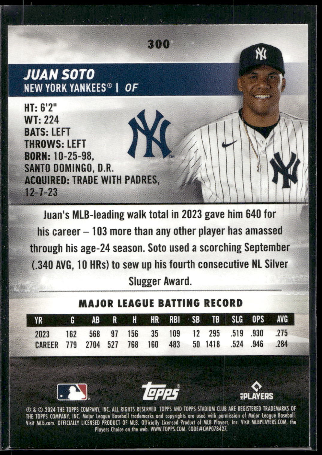 2024 Stadium Club #300 Juan Soto