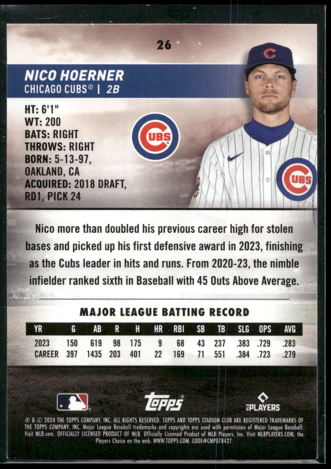 2024 Stadium Club #26 Nico Hoerner