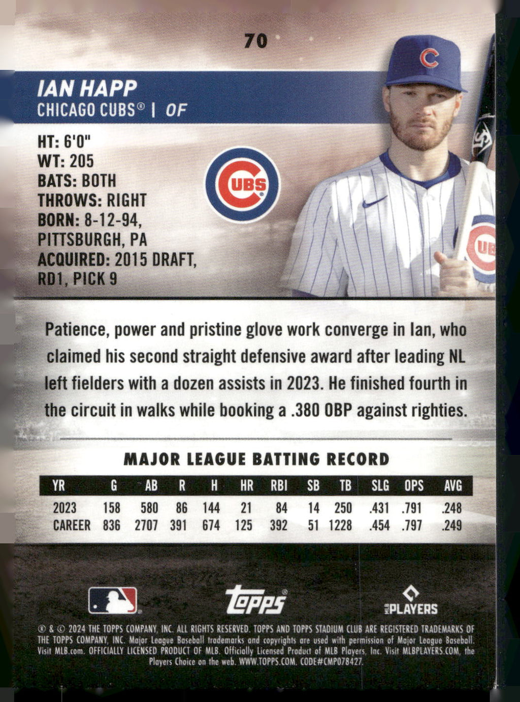 2024 Stadium Club #70 Ian Happ