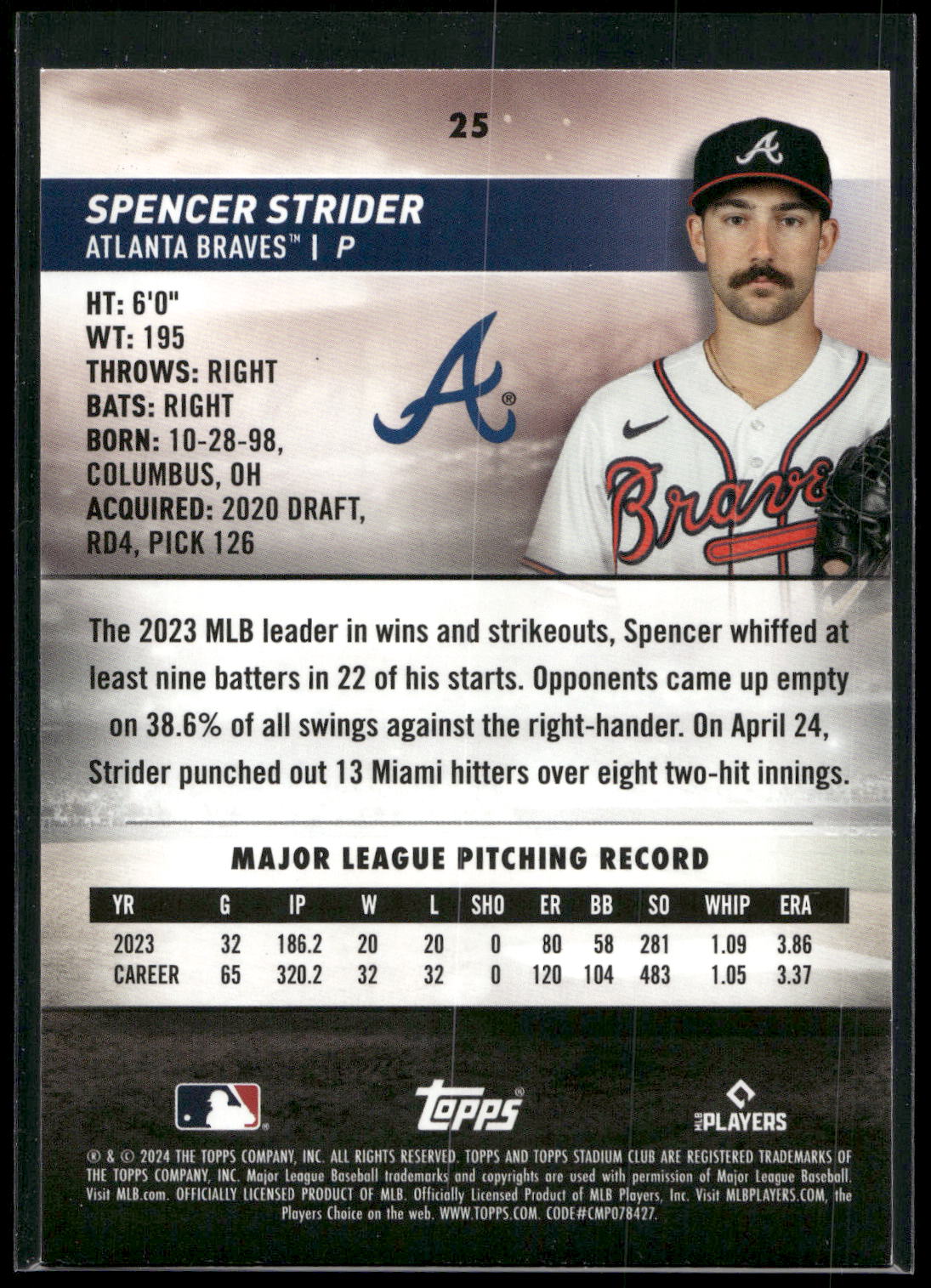 2024 Stadium Club #25 Spencer Strider