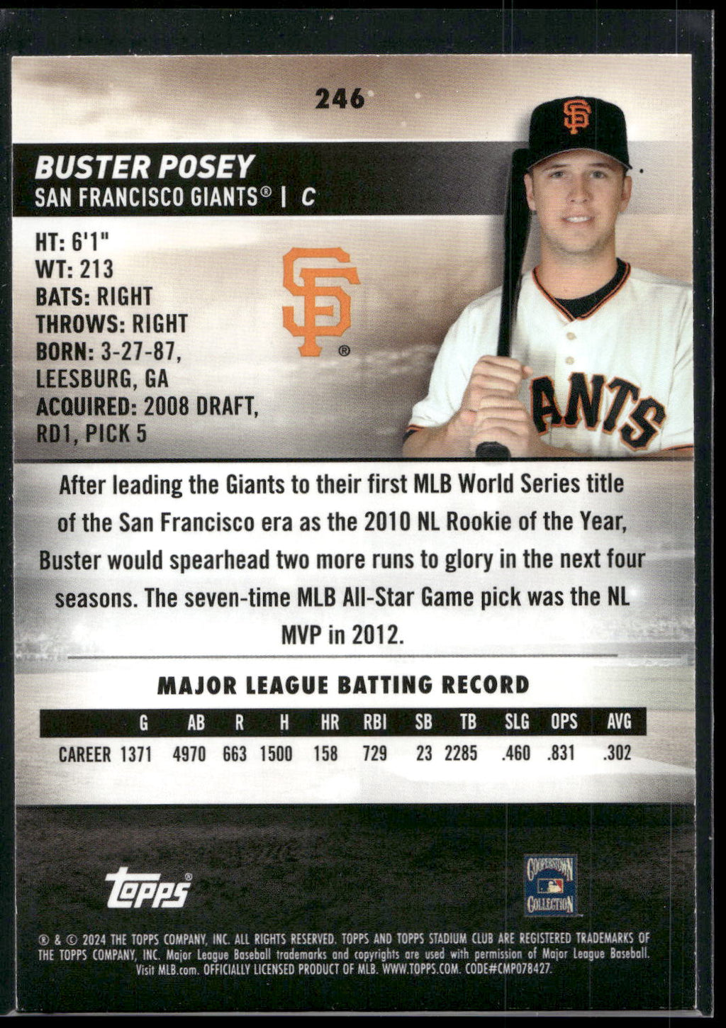 2024 Stadium Club #246 Buster Posey