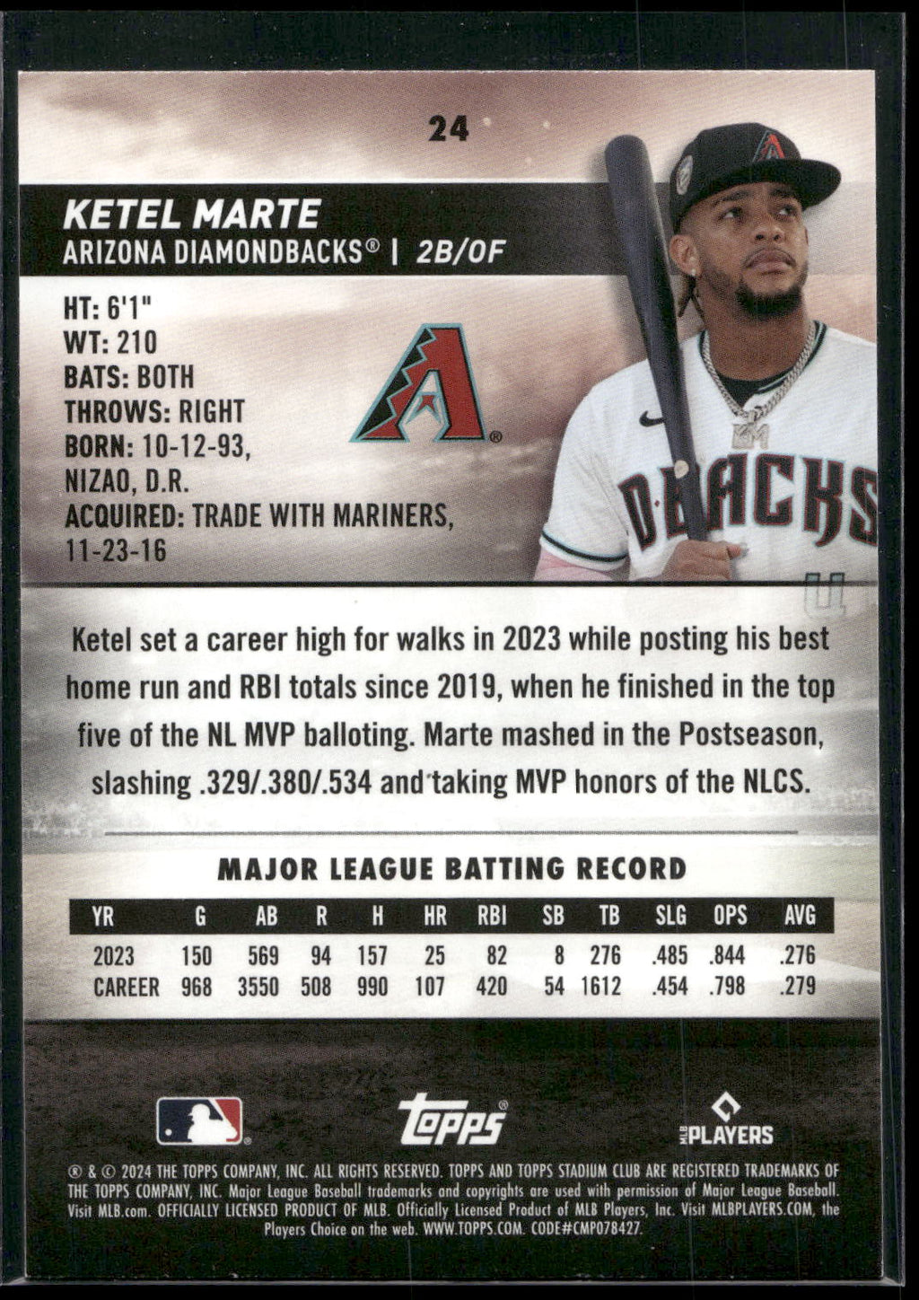 2024 Stadium Club #24 Ketel Marte