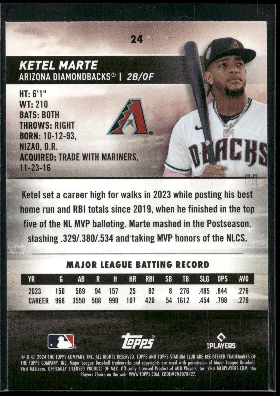 2024 Stadium Club #24 Ketel Marte