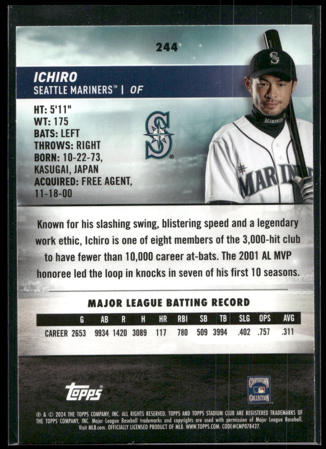 2024 Stadium Club #244 Ichiro