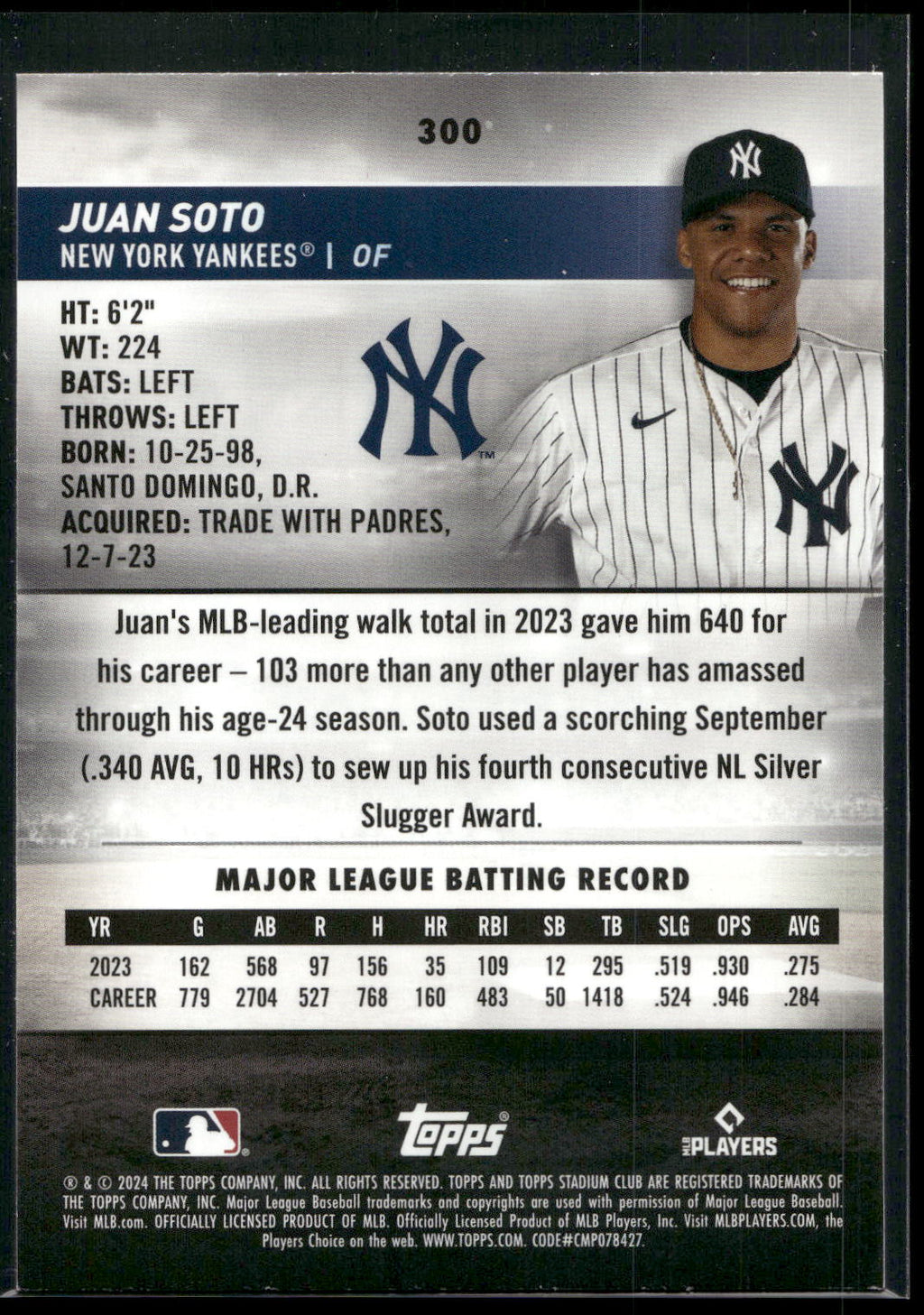 2024 Stadium Club #300 Juan Soto