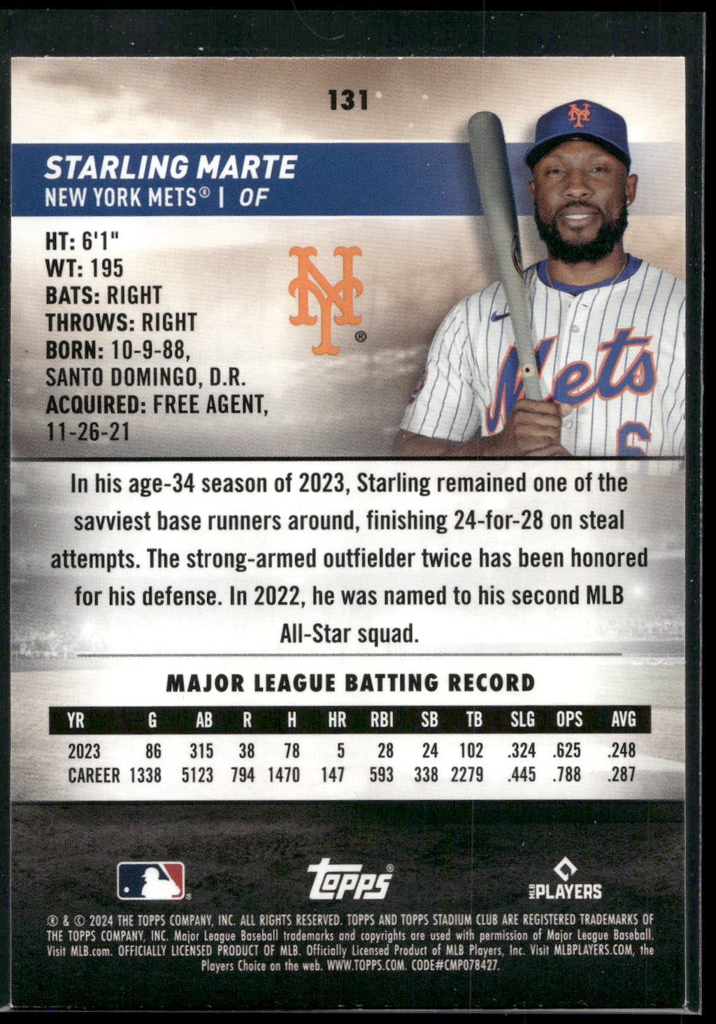 2024 Stadium Club #131 Starling Marte