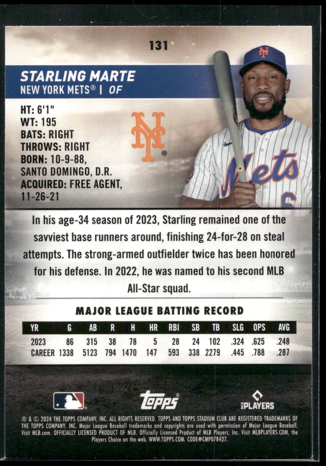 2024 Stadium Club #131 Starling Marte