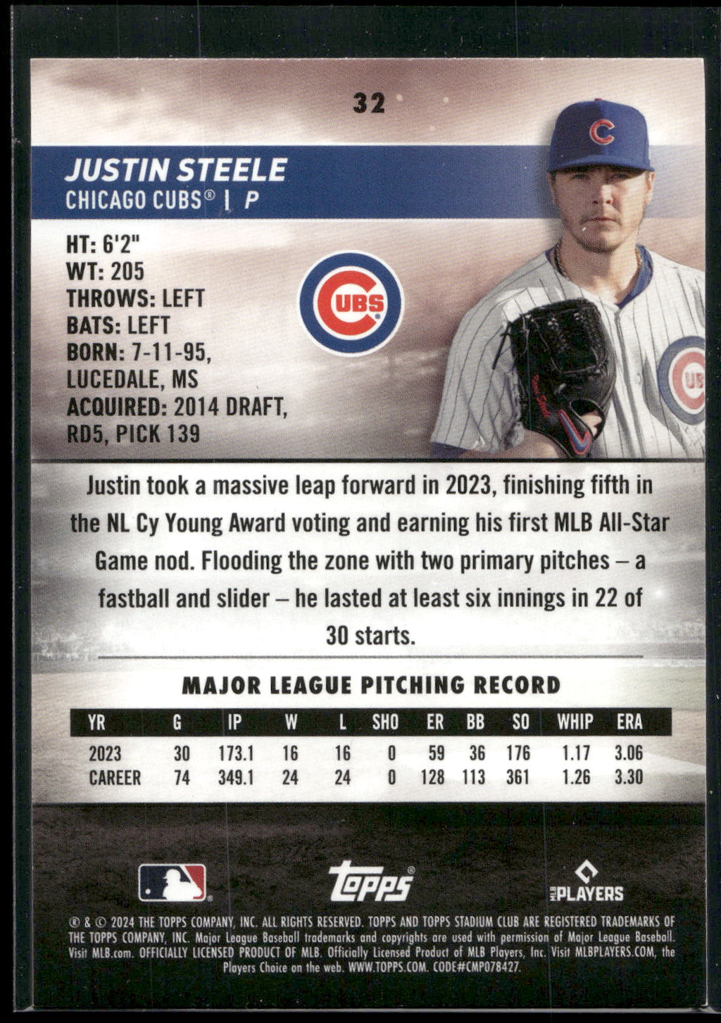 2024 Stadium Club #32 Justin Steele