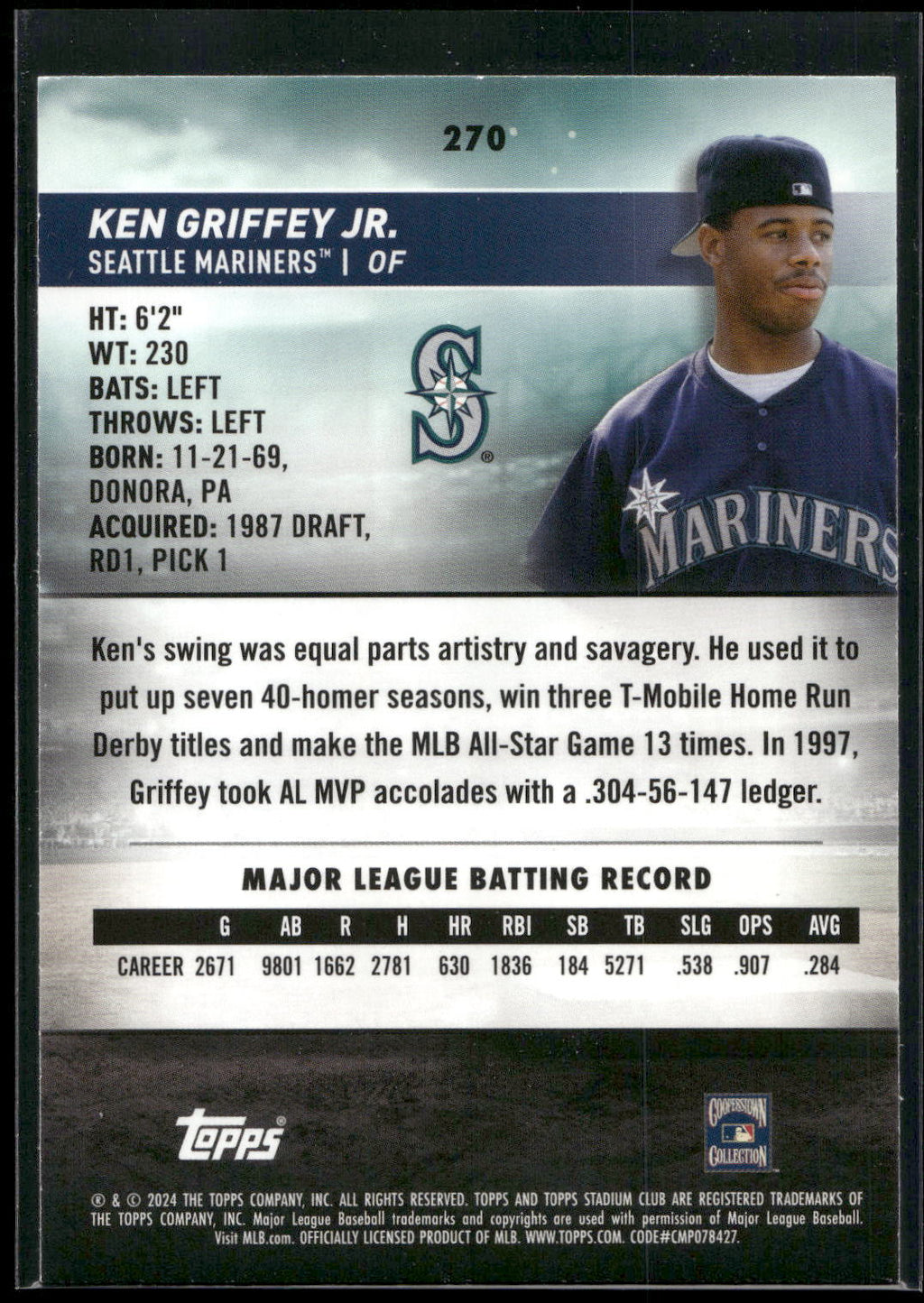 2024 Stadium Club #270 Ken Griffey Jr.