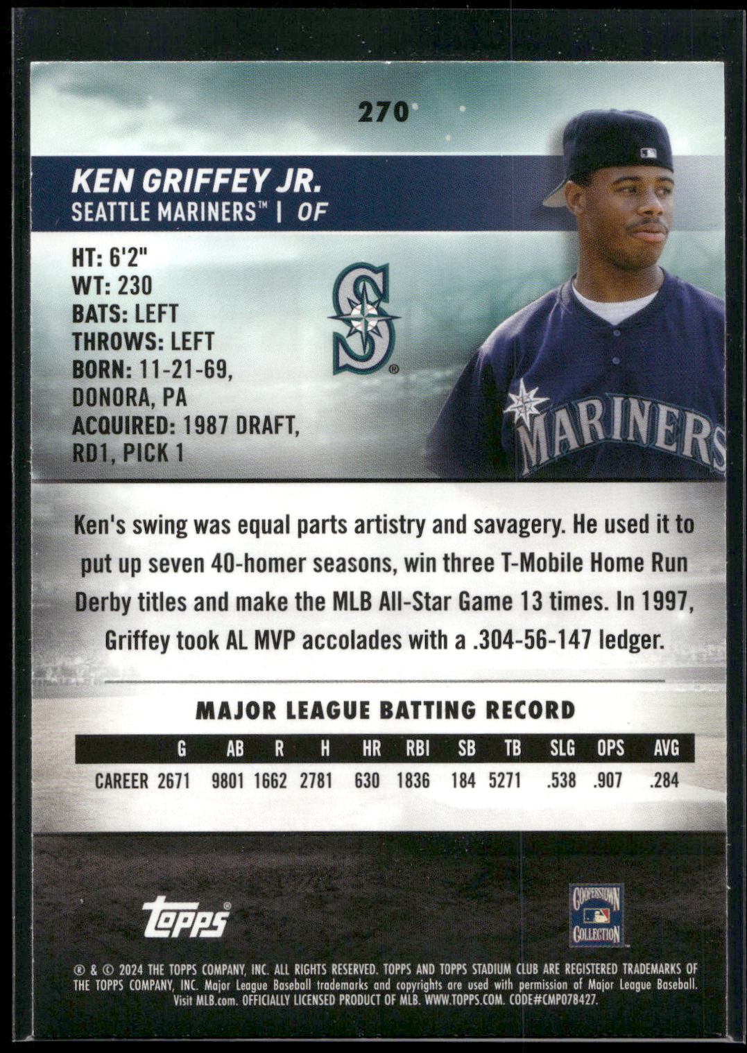 2024 Stadium Club #270 Ken Griffey Jr.