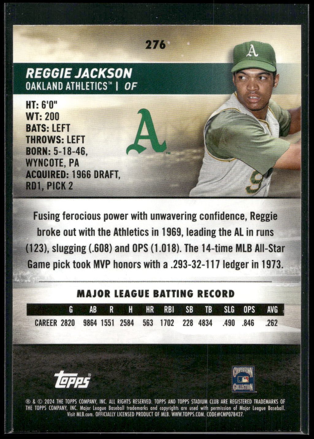 2024 Stadium Club #276 Reggie Jackson
