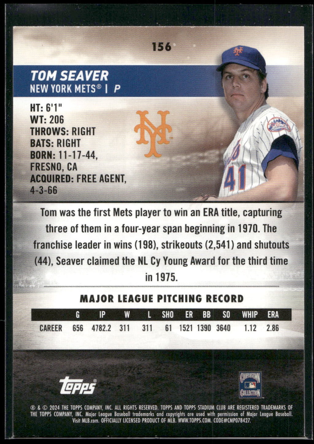 2024 Stadium Club #156 Tom Seaver