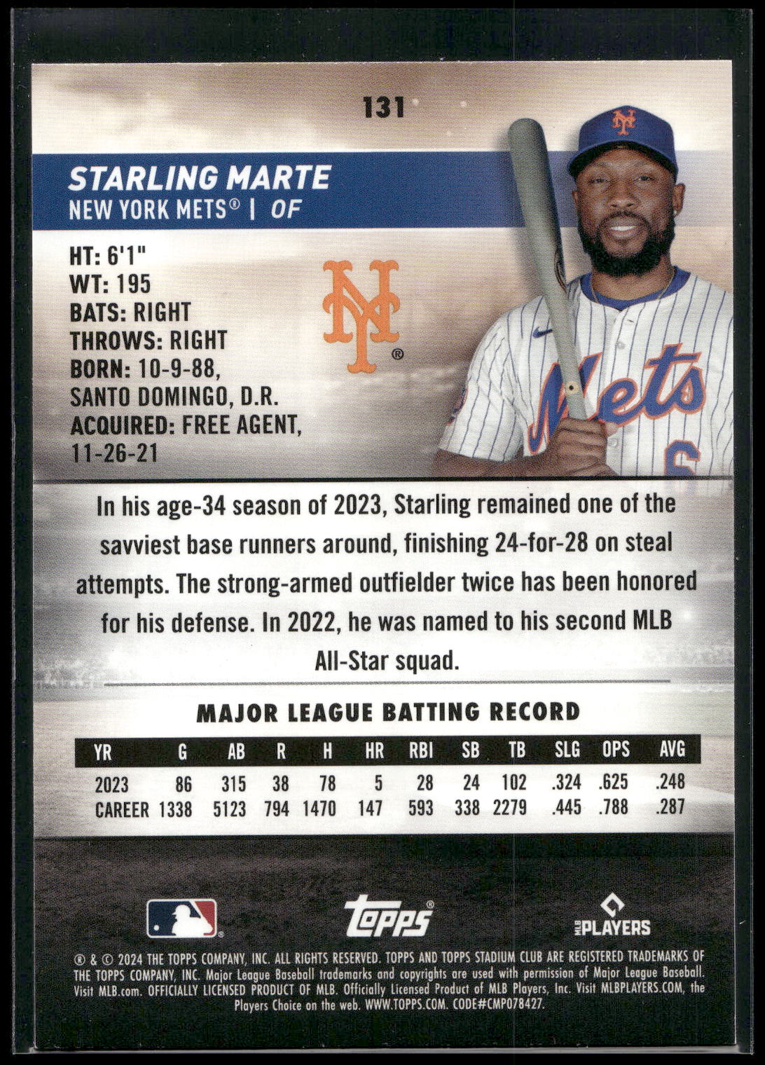 2024 Stadium Club #131 Starling Marte
